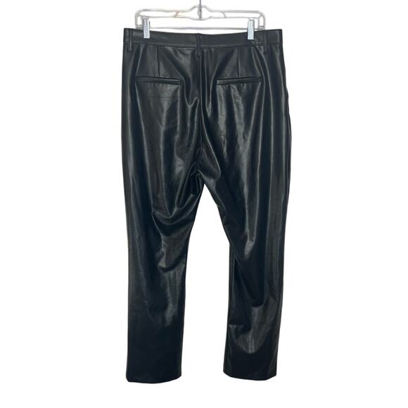 NWT Abercrombie & Fitch Black Ultra High Rise Faux Leather Straight Pants 16 - Picture 2 of 12
